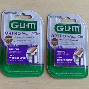 4 pk GUM Orthodontic Dental Wax for Braces with Clear Color - Unflavored